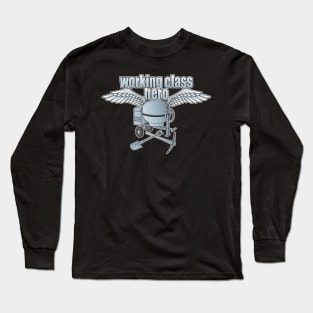 Working Class Hero Concrete Mixer Blue Long Sleeve T-Shirt